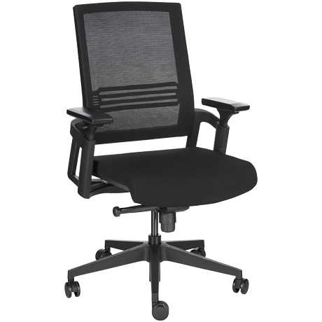 BÃ¼rostuhl, mit Armlehnen, Wippmechanik, Muldensitz, NetzrÃ¼cken, KÃ¶rpergewichtsregulierung