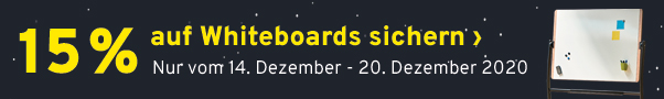 Jetzt 15% auf Whiteboards sichern! Aber nur vom 14.12.2020 - 20.12.2020