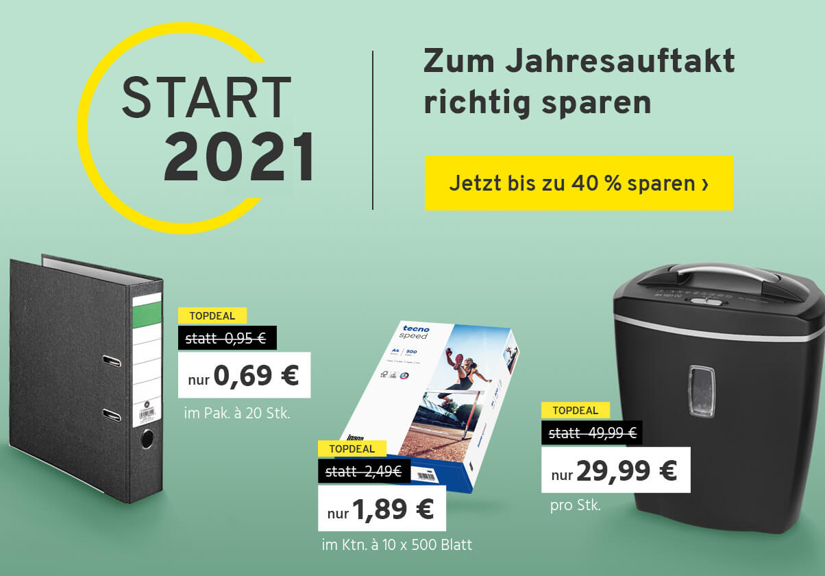 Start 2021 | Zum Jahresauftakt bis zu 40% sparen!