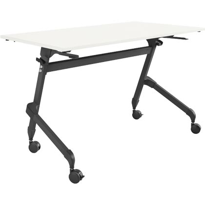 Klappbarer Schreibtisch, mit 4 feststellbaren Rollen, Rechteck, Rundrohr, B 1200 x T 600 x H 720 mm