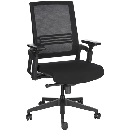 BÃ¼rostuhl mit Armlehnen, Wippmechanik, Muldensitz, luftdurchlÃ¤ssiger NetzrÃ¼cken