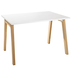 Schreibtisch Start Up Wood, Rechteck, A-Fuß, B 1200 x T 800 x H 735 mm, weiß/Holzoptik