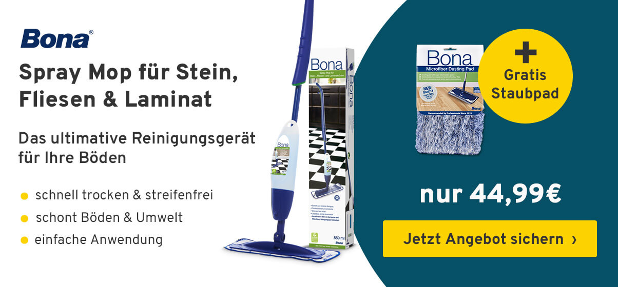 Wischmopp Spray Mop BonaÂ®, fÃ¼r BÃ¶den aus Stein/Laminat/Fliesen/Vinyl/PVC/LVT, 850 ml Bodenreiniger