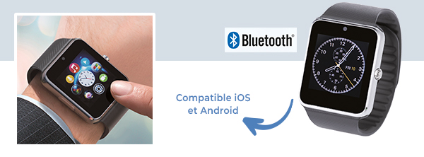 montre 100% tactile compatible ios et Android