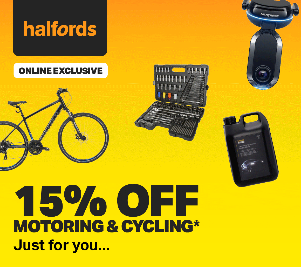 15% OFF MOTORING & CYCLING!*