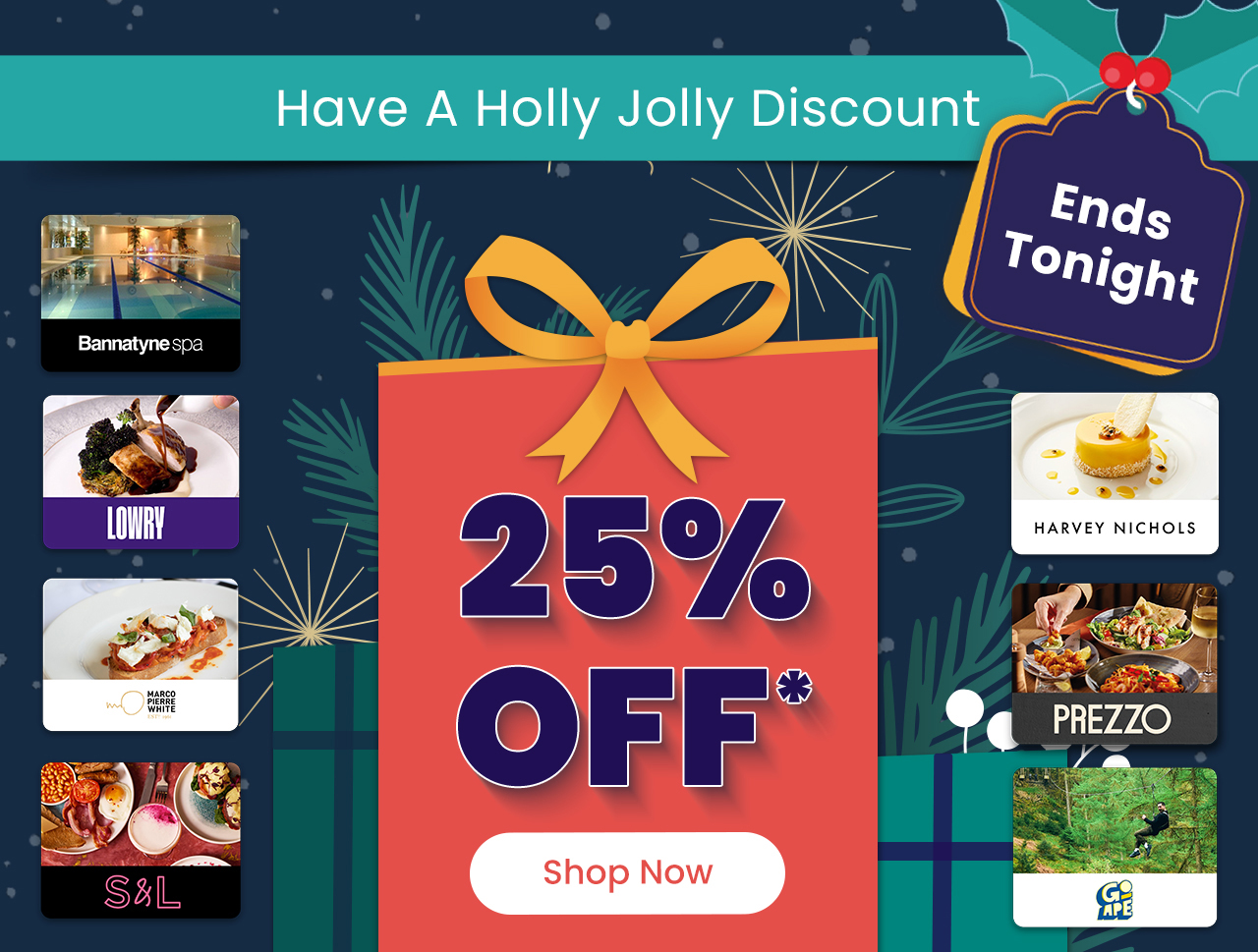 Have A Holly Jolly Discount! 25% Off Ends Tonight