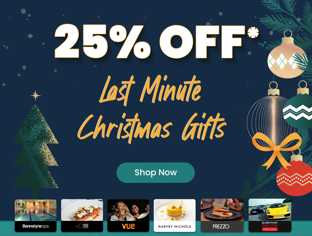 25% Off Last Minute Christmas Gifts