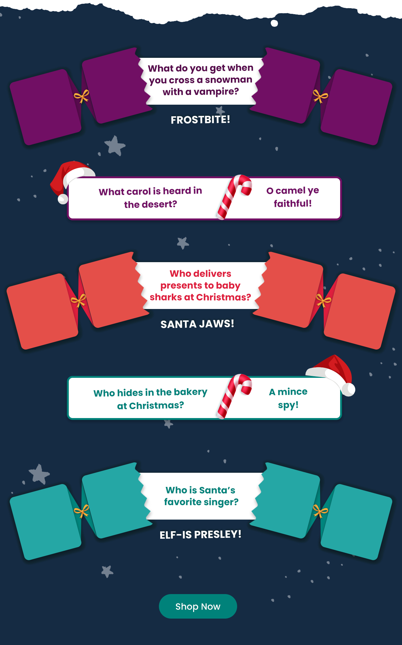 What do you get when you cross a snowman with a vampire? FROSTBITE!