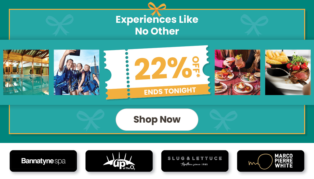 20% Off Experiences Like No Other. Ends Tonight!