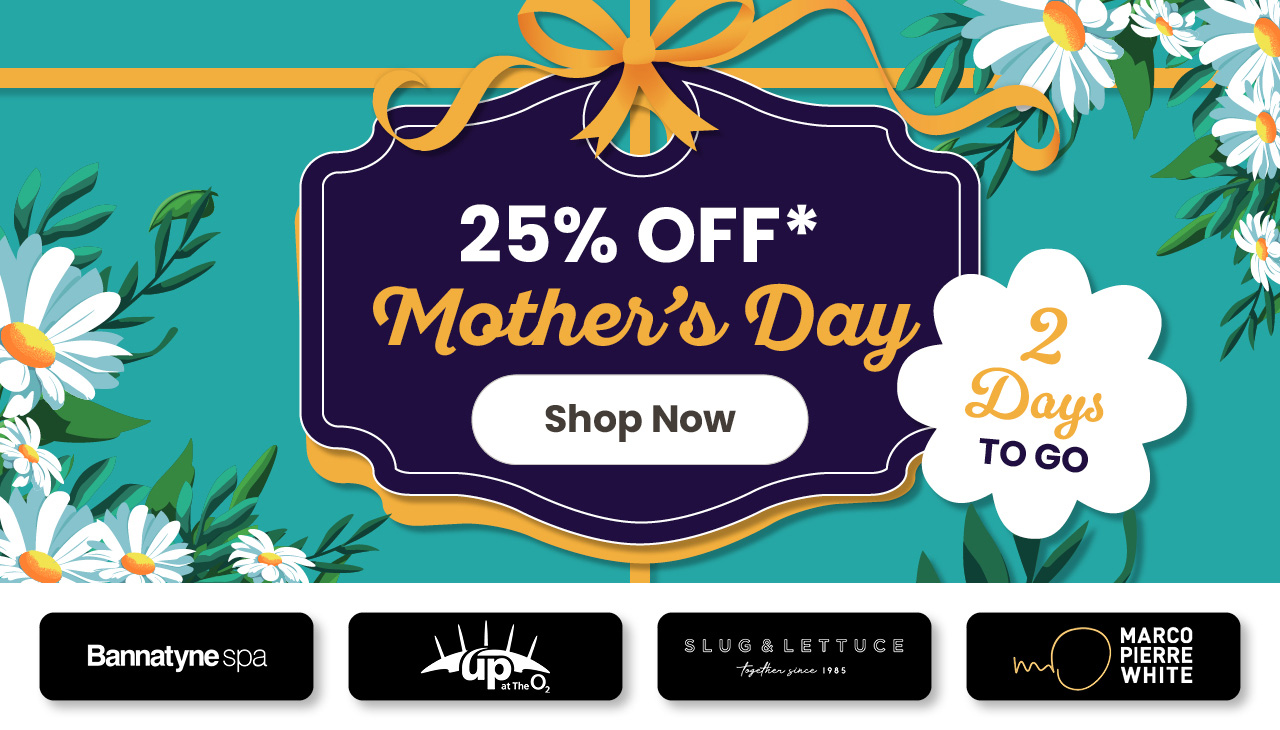 25% Off Mother's Day Experience Gifts