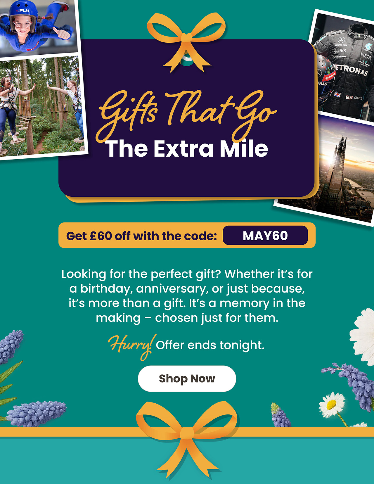 Gifts That Go The Extra Mile. Up To £60 Off* Ends Tonight