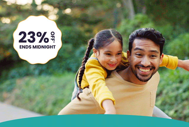 23% off* ends midnight