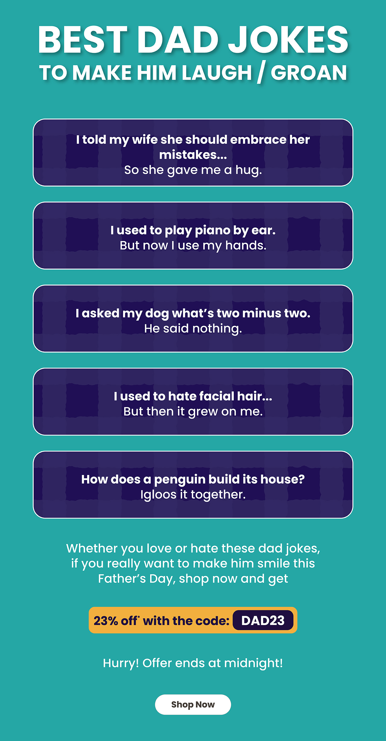 Best dad jokes to make him laugh / groan