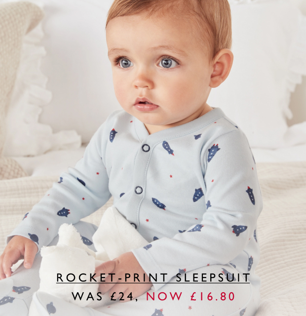 Rocket-Print Sleepsuit WAS £24, NOW £16.80