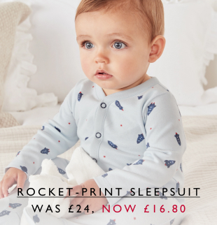 Rocket-Print Sleepsuit WAS £24, NOW £16.80