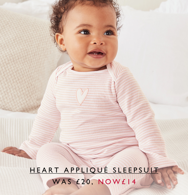 Heart Appliqué Sleepsuit WAS £20, NOW£14