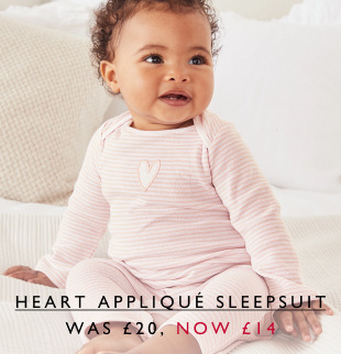 Heart Appliqué Sleepsuit WAS £20, NOW£14