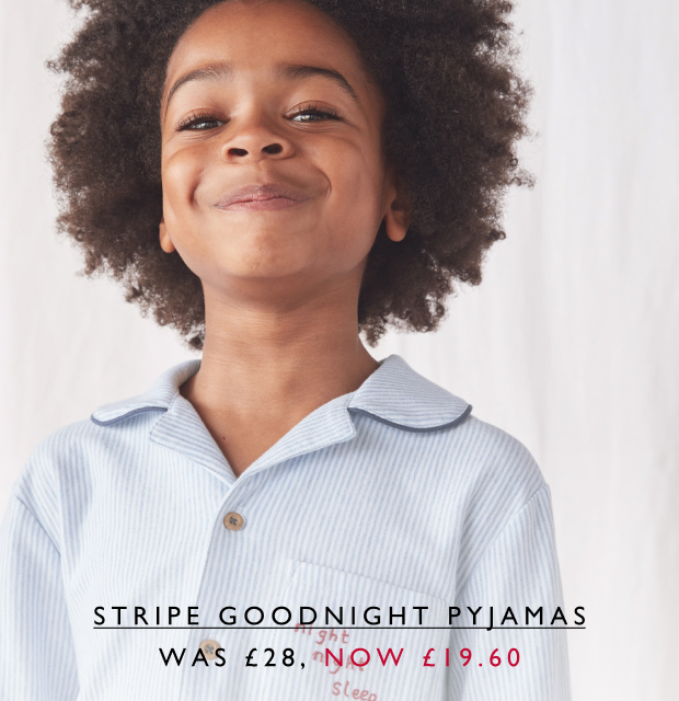 Stripe Goodnight Pyjamas WAS £28, NOW £19.60