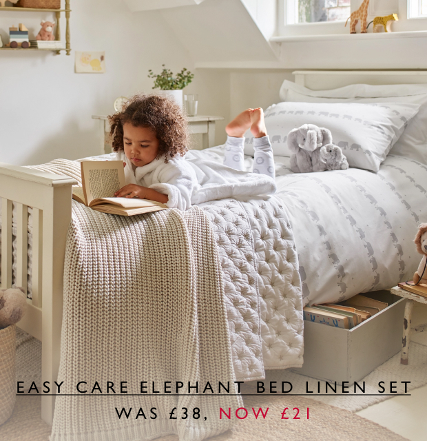 Easy Care Elephant Bed Linen Set WAS £38, NOW £21