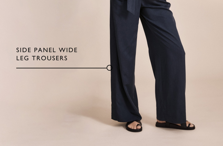 Side panel wide leg trousers